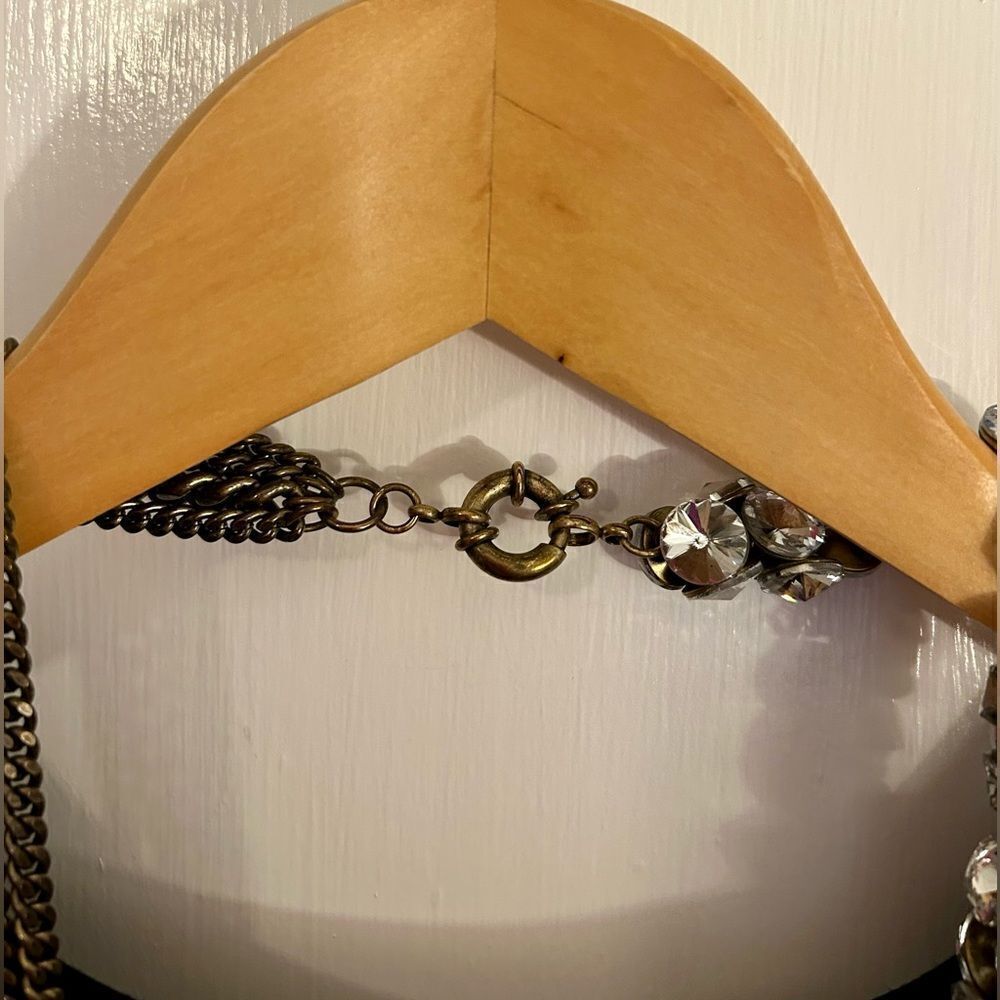 Madewell crystal, curb chain asymmetrical necklace. - Picture 9 of 10